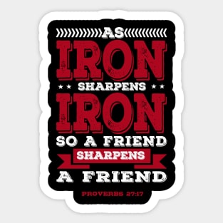 As Iron Sharpens Iron Bible Scripture Verse Christian Sticker